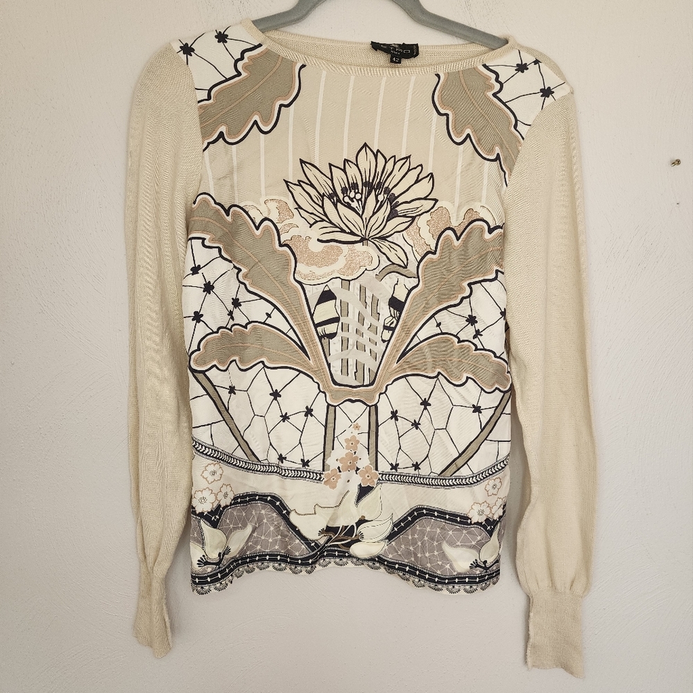 Etro Milano Wool And Silk Floral Sweater